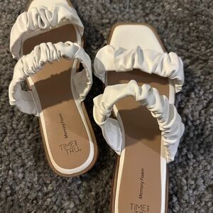 Time and Tru Women's Cream Ruffle Sandalstime